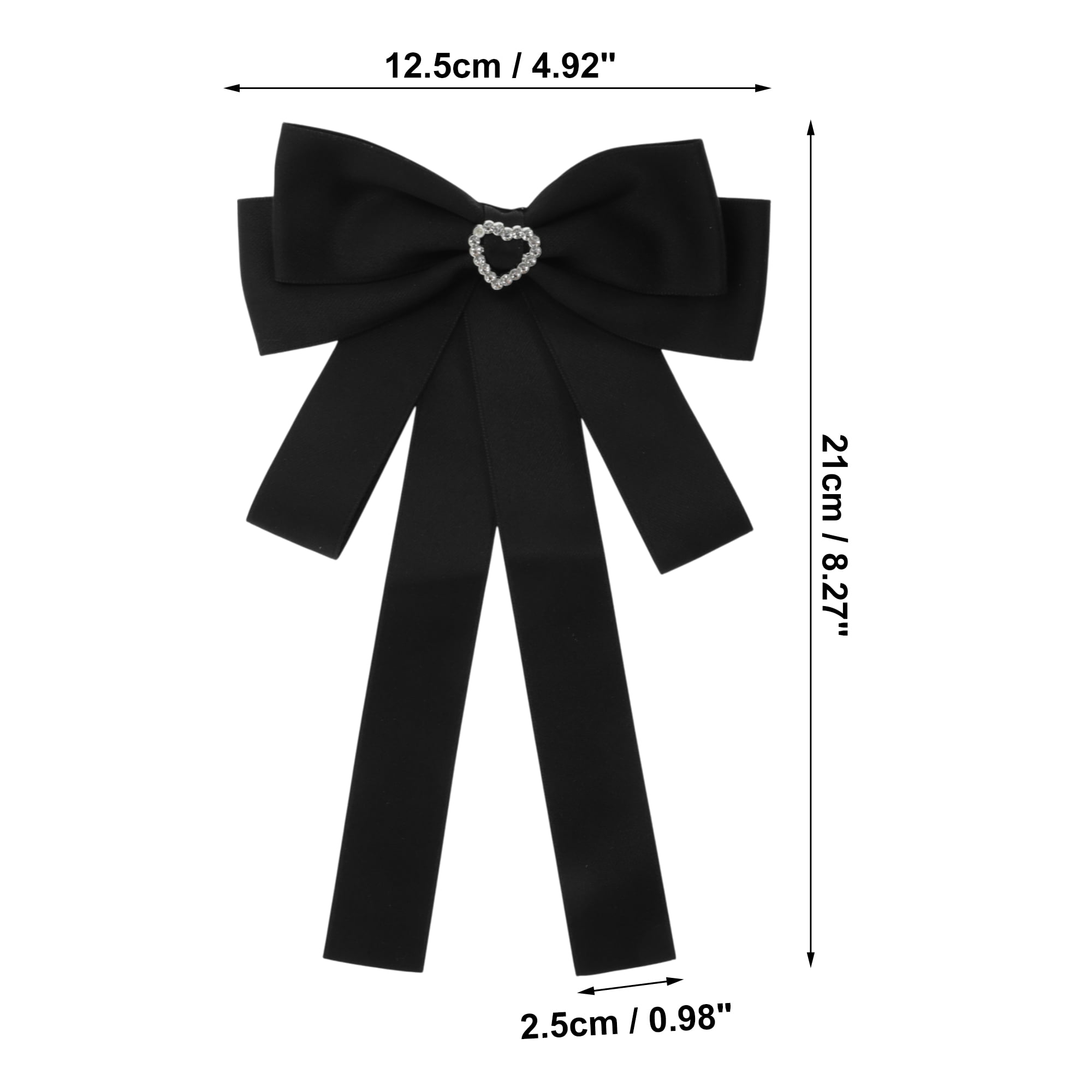Unique Bargains Bowknot Ribbon Bow Brooch Pre-Tied Neck Tie Gold Tone Hollow Heart