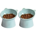 thumbnail image 1 of Cuenco para gatos, cuenco para perros, cuenco elevado para gatos, cuenco antivómitos para gatos, cuenco antideslizante para comida y agua, para cara plana, gato, perro pequeño (verde + verde) MFZFUKR ZYY-0227, 1 of 5