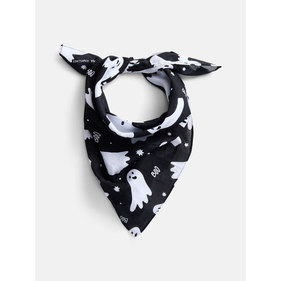 Way To Celebrate Halloween Women's Boo Ghosts Bandana, One Size, Black