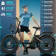 thumbnail image 3 of Caroma Peak 560W Electric Scooter with Seat, 20" Fat Tire Electric Scooter Adults 36V Removable Battery, Up to 15Miles & 20MPH, Foldable Adult Electric Scooter for Commuting with Basket&2 Seater, 3 of 9