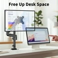thumbnail image 6 of MountFTV Single Monitor Mount for 13-32 inch Screen, Height Adjustable Arm Gas Spring Full Motion with C-Clamp and Gromme Base, Holds up to 19.8lbs, 6 of 7
