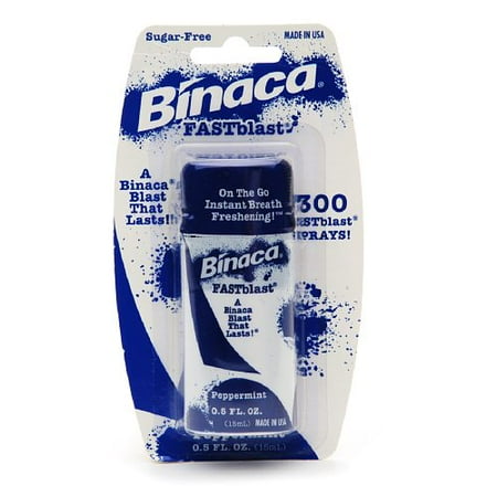 Binaca Fast Blast Breath Spray - Binaca Fast Blast Breath Spray, Peppermint Flavor - 0.5 Oz, 2 Pack