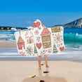 thumbnail image 2 of Yayeee Kids Hooded Towels Toddler Soft Absorbent Beach Bathing Wrap 50" x 23.5", Brown Nordic Christmas House, 2 of 5