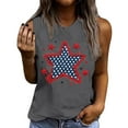 thumbnail image 2 of Fartey Stars Stripes Graphic Tank Tops for Women 4th of July Patriotic Tees Cotton Crew Neck Sleeveless Shirts Slim Fit Summer Going Out Tops Gray L, 2 of 4