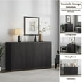 thumbnail image 6 of SICOTAS Modern Black Sideboard Buffet Cabinet with Storage Set of 3, Adjustable Shelf, 2 Doors - Credenza for Living Room, 6 of 9