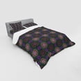 thumbnail image 3 of Mandala Duvet Cover Set, Floral Composition with Oriental Arrangement of Colorful Abstract Curved Shapes, Bedding Set with Shams and Fitted Sheet, 3 Sizes, by Ambesonne, 3 of 3