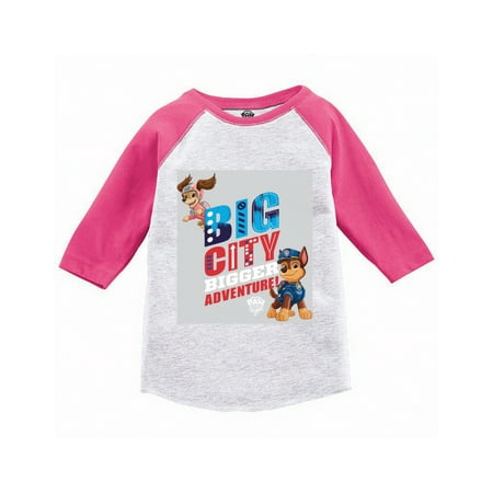 

Paw Patrol Toddler Raglan Long Sleeve Shirts - 3T 4T 5T - Big City Bigger Adventure Paw Patrol Tee Boys Girls