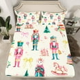 thumbnail image 2 of Feelyou Christmas Nutcracker Twin Sheet Sets for Kid, Dreamy Princess Castle Twin Fitted Sheet, Cartoon Bowknot Flat Sheet, Luxury Bedroom Decor, 3pcs, 2 of 7