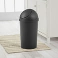 thumbnail image 5 of Round Swingtop Wastebasket Indoor Use Easy Clean Plastic Ideal Kitchen Bathroom, 5 of 6