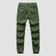 thumbnail image 3 of Pantalones largos para hombre, moda informal, cómodos, sólidos, con bolsillos, con cordón ajustable, pantalones regulares de poliéster para hombre., 3 of 3