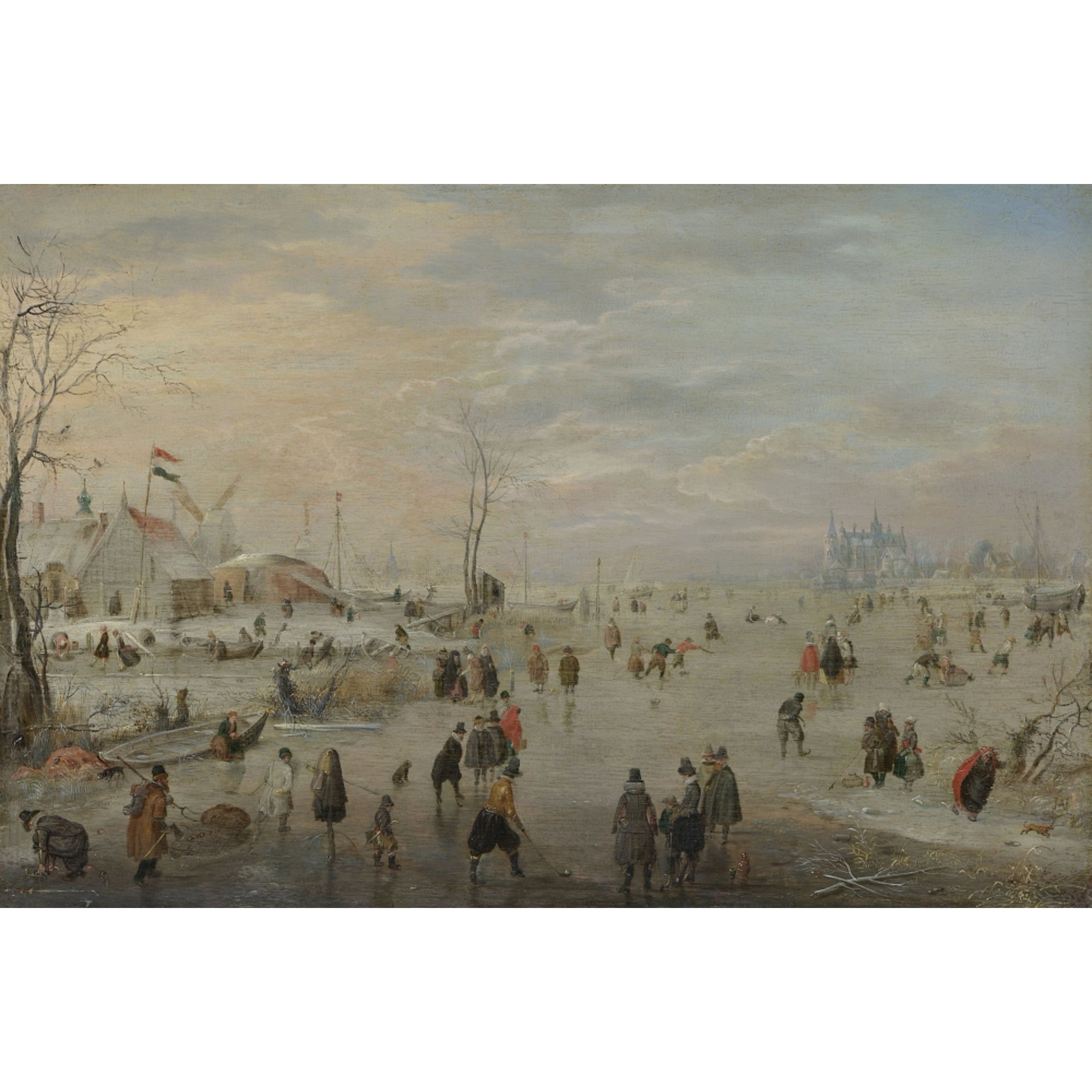 Posterazzi Enjoying The Ice Canvas Art - (24 x 18)