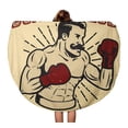 thumbnail image 1 of SIDONKU 60 inch Round Beach Towel Blanket Fashioned Boxing Club Vintage Boxer on for Emblem Old Travel Circle Circular Towels Mat Tapestry Beach Throw, 1 of 2