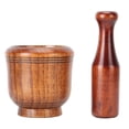 thumbnail image 2 of Nvzi Cuenco de madera para moler - Juego de mortero y maja de madera, machacador de ajo manual para cocina doméstica, molinillo de especias de jengibre, juego de mortero y maja, 2 of 5