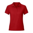 thumbnail image 4 of CUSTG Women Short Sleeve Polo Shirts Button Collar Shirt Comfortable Athletic Tops Casual Sports Solid Color Lapel Relaxed Fit Streetwear, 4 of 4