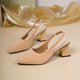 thumbnail image 4 of Correas de Tacón para Tacones Altos Correa de Hebilla de Tamaño Grande de Moda Y Versátil Zapatos de Corte Bajo Primavera / Verano Sandalias Cómodas de Moda Tacones Altos de las Mujeres, 4 of 9