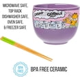 thumbnail image 4 of Silver Buffalo Garfield Eating Takeout Ceramic Ramen Noodle Rice Bowl with Chopsticks, 20 Ounces, 4 of 9