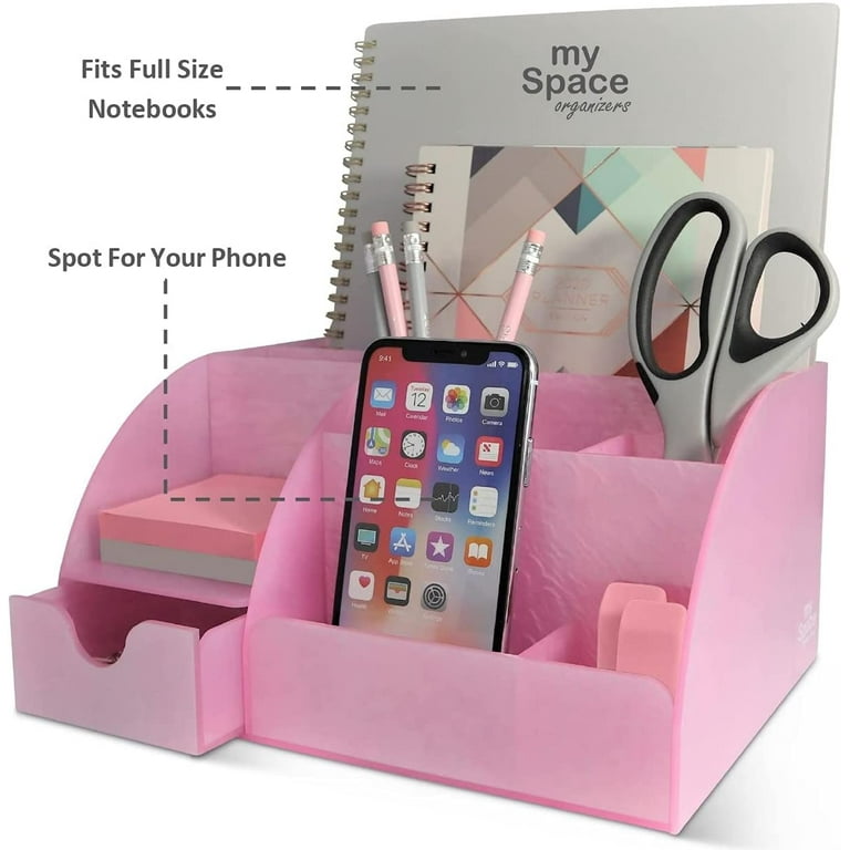 Rose Gold Desk Organizer and Storage for Your Accessories - Cute Office  Decor for Women and Girls - Pink Set for Pencil Holder, Paper, File, School  Supplies - Desk Organizers and Accessories 