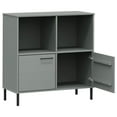 thumbnail image 3 of vidaXL Bookcase with Metal Legs Grey 90x35x90.5 cm Solid Wood OSLO, 3 of 5