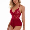 thumbnail image 4 of Lencería Con Lazo, Lencería De Encaje A La Moda Con Tirantes Cruzados En La Espalda Para Mujer Para La Noche De Bodas ANGGREK Lencería de encaje, 4 of 7