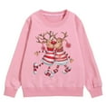 thumbnail image 5 of Fiaer Christmas Sweatshirts Women Reindeer Funny Graphic Pullover Plus Size Long Sleeve No Hooded Hoodies Crew Neck Loose Fit Trendy Tops Pink 140, 5 of 5