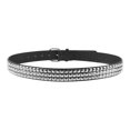 thumbnail image 3 of Freer Ceinture en Cuir Cloutée avec Boucle à Ardillon Perles Carrées Ceinture Rivet Femmes Argent, 3 of 9