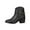 Black, variant on TKYCMSUAKI Women's Snow Boots,Women's Ankle Boots Chunky Stacked Heel Zipper Booties Cowboy Boots Cowgirl Ankle Boots Western Pointed Toe Short Cowboy Boots for Women,Girl,Party