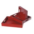 thumbnail image 1 of Lot De 3 Plateaux En Bois Avec Poignée (Rouge), 1 of 3
