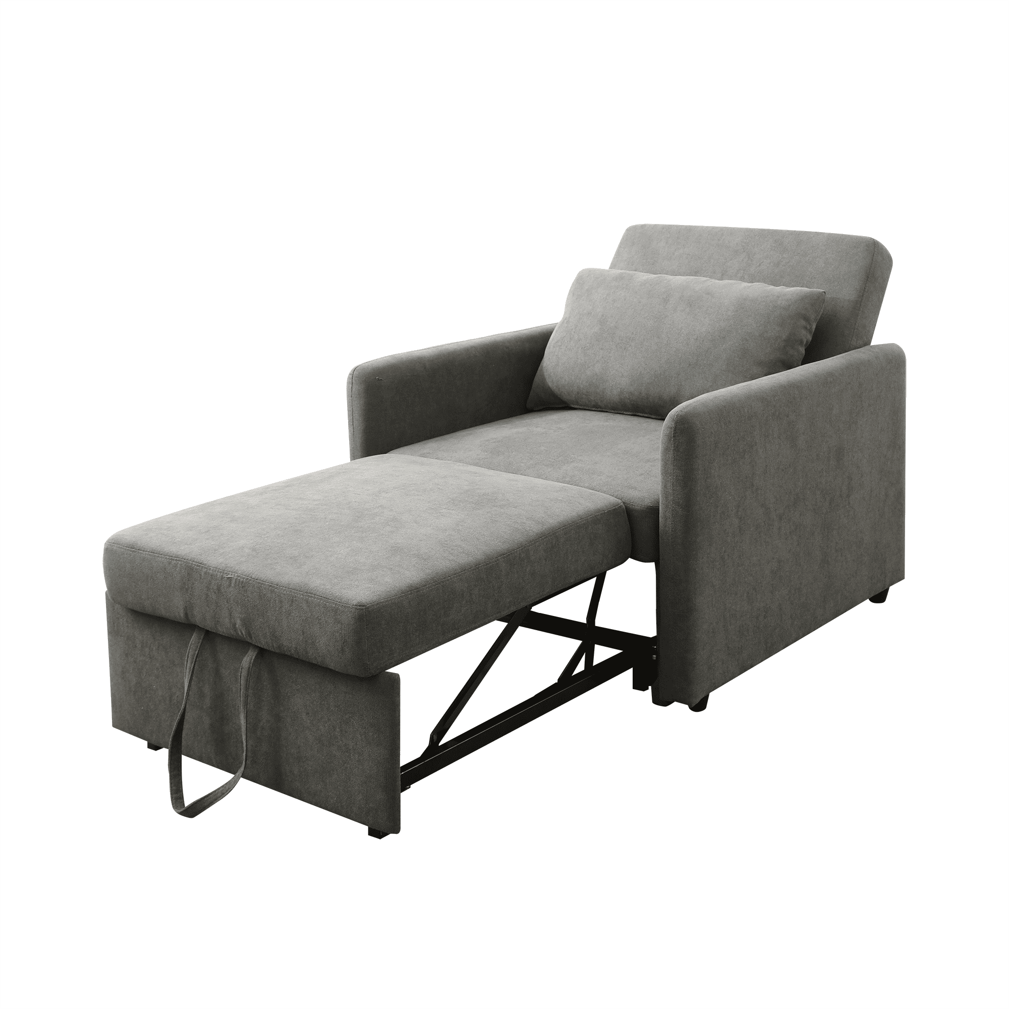 MAYEERTY 36" Modern Upholstered Lint Convertible Sofabed Armchair - Quick-Fold Design for Living Room, Gray