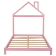 thumbnail image 3 of Full Size Platform Bed with House-Shaped Headboard, Solid Wood Full Bed Frame with Slat Support, No Box Spring Needed, Easy Assembly, House Bed for Boys girls Bedroom, Pink, 3 of 7