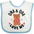 thumbnail image 3 of Inktastic Oma and Opa Love Me Grandchild Bear Girls Baby Bib, 3 of 4