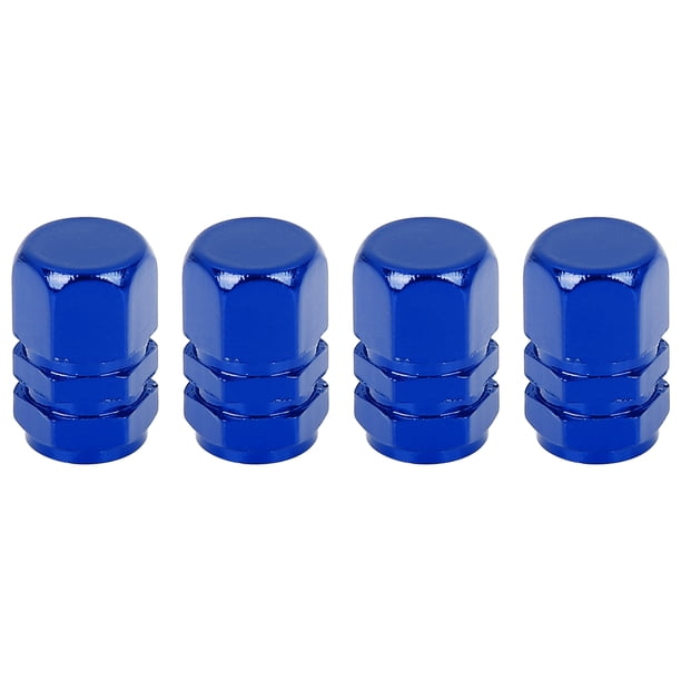 Tapas de Válvula de neumático Unique Bargains de aluminio Aleación Hexagonal Azul marino