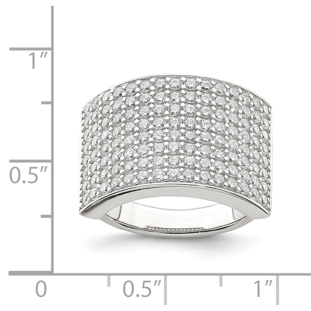 Size 7 Bonyak Jewelry Sterling Silver Polished CZ Ring 