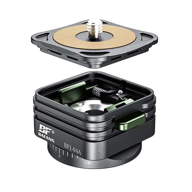 BAFANG BFJ-04A Quick Release Plate System QR Mount Plate Camera Tripod Mount Aluminum Alloy 360° Rotatable with 1/4 Inch Screw 3/8 Inch Thread for DSLR Camera Tripod Slider