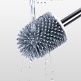 thumbnail image 3 of Escobilla de baño sin esquinas muertas TPR para el hogar cepillo de silicona lavado de oro inodoro escobilla de inodoro portátil JFHHH pequeña, 3 of 4