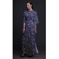thumbnail image 2 of Bimba Rayon Leaf Floral Womens Printed Side Slit SummerÂ&nbsp;DressÂ&nbsp;Long Maxi Gown-Small, 2 of 6