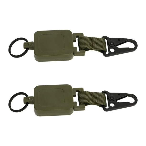 Mini Buckle Key Chain 2 PCS Easy Pull Heavy Duty Retractable Keychain Quick Release Buckle Key Ring Best in Class