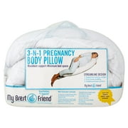 My Brest Friend 3 In 1 Pregnancy Body Pillow – Natural Head, Belly and Knee Sleep Support – Removable Soft Cotton Slipcover, White