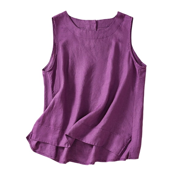 Women's Casual Sleeveless Vest Top Thin Loose Fit Crew Neck Comfortable Summer Tank Tee for Ladies