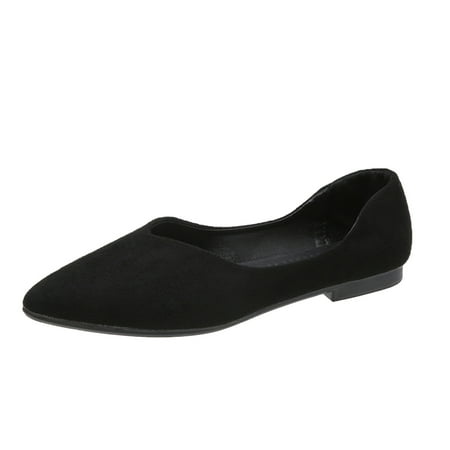 

Kcodviy Ladies Solid Color Comfortable Slip On Shoes For Women Semi Casual Suede Pointed Toe Casual Womens Shoes Casual Hidden Wedge Shoes Shallow Flat Shoes Casual Dress Shoes For W