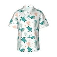 thumbnail image 2 of Goofa Turtles And Seahorses Hawaiian Shirt for Men, Unisex Summer Beach Casual Short Sleeve Button Down Shirts,Aloha Tropical Floral print shirt-Large, 2 of 9