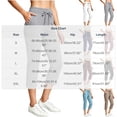 thumbnail image 3 of Khunlpohl Capris Pants for Women Drawstring Elastic Waist Joggers Pant Straight Leg Casual Capri Pant with Pockets, 3 of 5