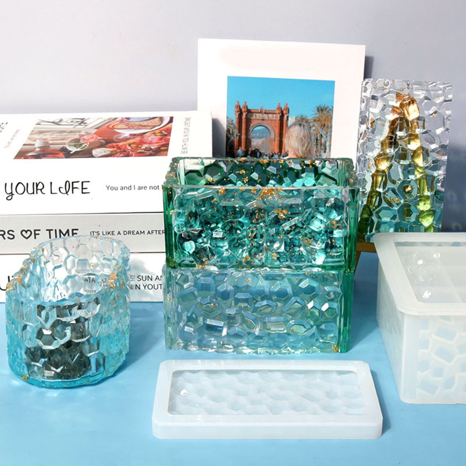 Storage Box Molds,Silicone Resin Box Molds,Storage Container Epoxy Mold Silicone for Resin Casting,Jewelry Box Craft