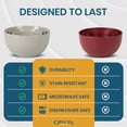 thumbnail image 7 of Gibson Elite 3-Piece Stoneware Mixing Bowl Set, 6.6", 7.9", 9.6" - Modern Stoneware Dishware, Dishwasher Safe & Microwave Safe - Space-Saving & Stackable Bowl Set for Cooking, Baking, Serving (Grey), 7 of 7