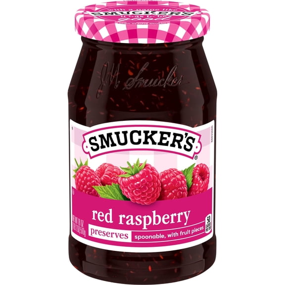 Smucker’s Red Raspberry Preserves, 18 oz Jar