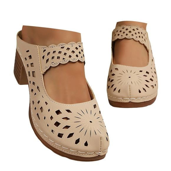 Clogs for Women Mules Closed Toe Sandals Comfortable Walking Wedge Chunky Heel Summer Casual Slippers Vacation Shoes
