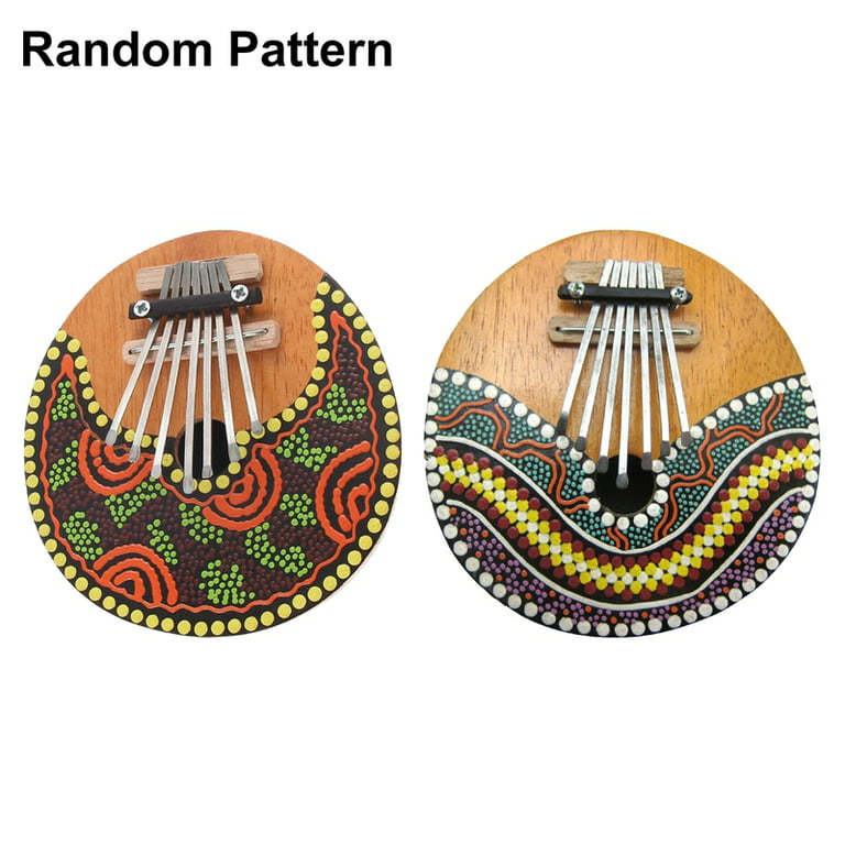 i går erindringsmønter klæde Shulemin 7 Key Kalimba Colorful Painted Coconut Shell Thumb Piano Musical  Instrument - Walmart.com