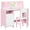 Pink, variant on Qaba 2Pcs Kids Desk and Chair Set with Whiteboard, Storage, Shelves, Grey
