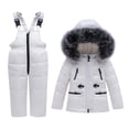 thumbnail image 3 of Trajes cálidos de invierno para niños, niñas, niños, chaqueta de plumón de , mono, traje de nieve, invierno Blanco - XL perfke Traje de nieve de invierno para niños, 3 of 9