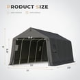 thumbnail image 5 of Mellcom 11'x20' Portable Outdoor Storage Shelter, Heavy Duty Carport, Garage Tent Canopy, 5 of 7