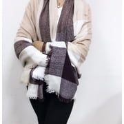 PaZinger Womens Warm Plaid Large Tartan Scarf Cape Blanket Scarves Fashion Wrap Shawl